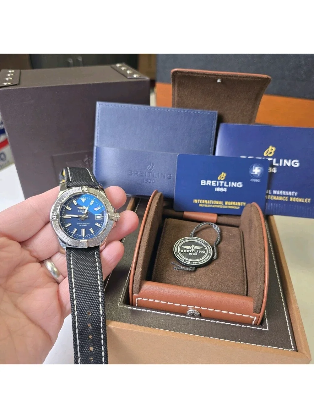 Breitling Avenger Automatic 43 Blue A17318101C1X1 Box, Booklet and Card. MINT